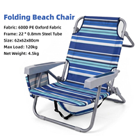 Chaise longue de plage pliable légère et personnalisable pour l'extérieur, avec dossier réglable multi-positions – Mobilier de camping et de loisirs portable