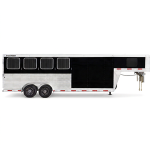 Remorque commerciale pour 2 chevaux, à double essieu, pour le transport de bétail, avec ventilation et porte latérale - Product Image 1
