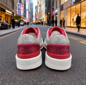 High-Quality Designer <b>Red</b> Rhinestone-Embellished Fashionable Sneakers - High-Quality Men's Casual <b>Shoes</b> Sports Running <b>Shoes</b> - Product Image 5