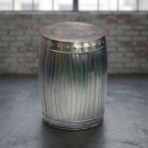 Industrial Vintage Luxury Adjustable Iron Metal Ottoman Antique Nickel Plated 45x45x50cm Home <b>Stool</b> Farmhouse Apartment Villa - Product Image 2