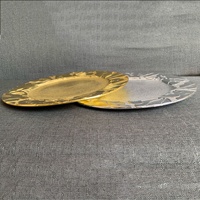 13 "3 Couleurs Ronde Plastiques Électrolytiques Fruits Plat Bol Plateau Décoratif Chargeur Assiettes Motif Plaque Décoration De Mariage