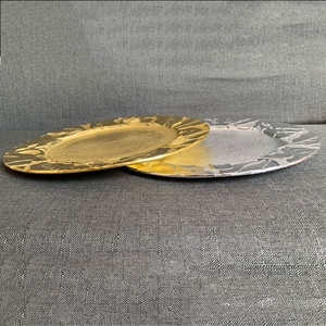 13 "3 Couleurs Ronde Plastiques Électrolytiques Fruits <span class=keywords><strong>Plat</strong></span> Bol Plateau Décoratif Chargeur Assiettes Motif Plaque Décoration De Mariage - Product Image 6