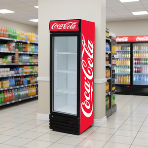 OEM, el mejor escaparate de exhibición de vidrio comercial de una sola Puerta, enfriadores de bebidas, nevera vertical a la venta - Product Image 1