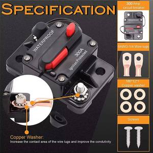 Interruptor de Circuito de 30A 40A 50A 60A 70A 80A 100A 120A 150A 200A 250A 300A AMP, Fusible Reajustable, 12-48V DC, para Auto, Barco, Impermeable - Product Image 3