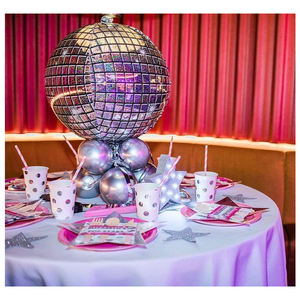 80s 90s rétro décorations de fête populaires <span class=keywords><strong>Rock</strong></span> and Roll Looks 4D Disco ballons en métal brillant feuille ballon décor de mariage - Product Image 4