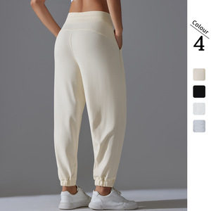 Pantalons de yoga pour femmes à haute élasticité à neuf points, nouvelle couleur unie, taille élastique, respirant, extensible dans les quatre sens, séchage rapide, leggings plus - Product Image 2