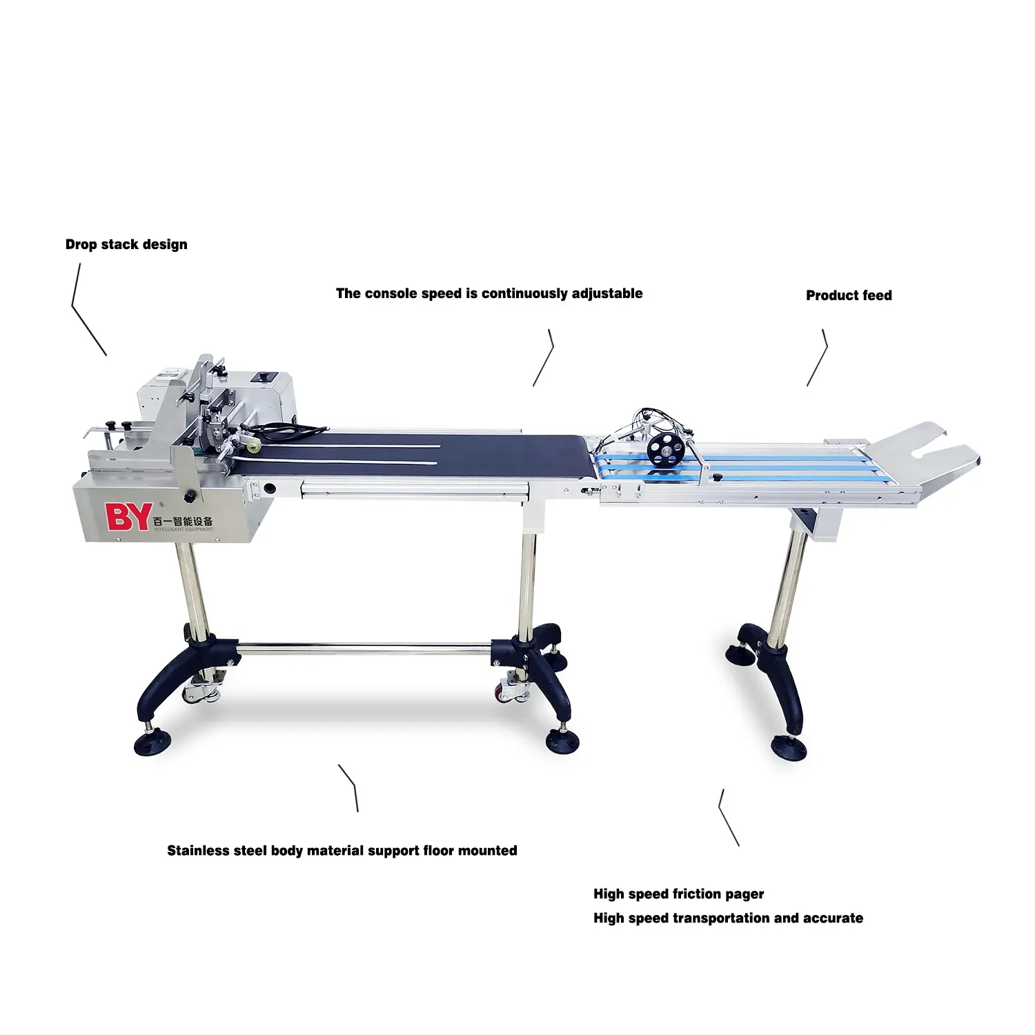 Nouvelle arrivée haute fiabilité Machine d'alimentation de poche à friction automatique convoyeur à bande de radiomessagerie pour sacs en plastique