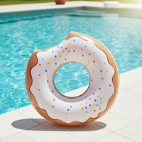 Bouée de piscine gonflable portable en PVC personnalisable pour enfants en forme de donut