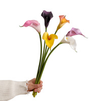 Nieuwe Huisdecoratie Kunstmatige Oranje Wit Roze Paarse Kunstbloemen EVA Real Touch Calla Lelie Bloem