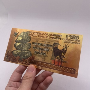 UV Printing 10k Billion Zimbabwe Dollar Gold Foil Banknote Collectible - Product Image 4