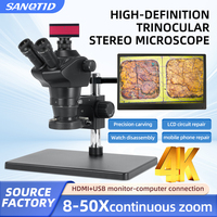 SANQTID TD-0850-4KH 8-50X Stereomicroscope 4K HDMI Mobile Phone Repair & Jewelry Inspection Microscope Includes an 11.6-inch