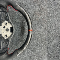 Volant Sport en fibre de carbone demi-cuir pour VW Volkswagen Golf 5 6 7 R MK5 MK6 MK7 MK7.5 Gti Polo Passat CC B8 B6