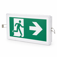 Panneau de sortie de secours LED rechargeable IP65 avec flèche droite et motif homme qui court