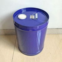 Bidon métallique hermétique de 5 gallons / 20 L avec couvercle, protection contre la rouille, bleu, recyclable, pour eau d'urgence, aliments secs, équipement de survie, stockage