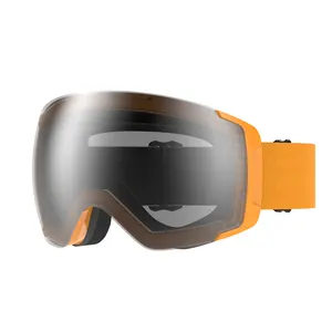 แว่นตาแม่เหล็กสำหรับเล่นสกีพร้อมสายรัดสองชั้นกันหมอก OTG แว่นตาสโนว์บอร์ดสโนว์บอร์ดตามสั่ง