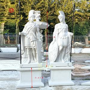 Sculpture sur pierre naturelle grecque de jardin extérieur Statues de soldat antique Sculpture en marbre romain à <span class=keywords><strong>vendre</strong></span> - Product Image 2