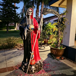 Escultura de Fibra de Vidrio, Gran Estatua Religiosa de Resina de la Santa Muerte, Artesaní<span class=keywords><strong>a</strong></span> Mexicana para Halloween - Product Image 3
