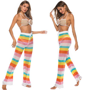 Nuovo <span class=keywords><strong>Copricostume</strong></span> Traforato in Maglia per Bikini, Pantaloni da Spiaggia per Donna, Traspirante in Poliestere/Cotone - Product Image 3