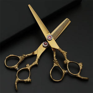 Ciseaux à cheveux Dragon Handle 62 mm, ciseaux à effiler avec vis en pierre précieuse, pour droitiers, salon de beauté, lame standard en acier inoxydable - Product Image 4