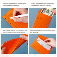 Sobre para guardar libros de 12 colores, tarjeta de Color, cuaderno de papel Kraft, carpeta de cartas para presupuesto, carpeta de papel para presupuesto con sobres para efectivo