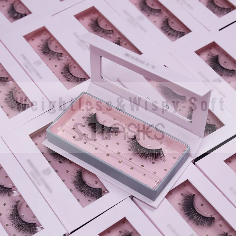 High quality wholesale faux mink eyelashes 3D silk strip lashes best selling private label