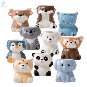 Chậu trồng cây sáng tạo hình thú hoạt hình bằng gốm sứ thân thiện với môi trường, chống thấm nước, thích hợp trồng cây mọng nước, cây nhỏ, để ban công, cửa sổ nhà cửa - Product Image 1
