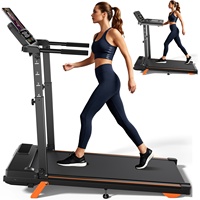 Tapis de course électrique pliable portable pour bureau à domicile, avec poignée et écran, pour la marche et la course motorisée sous le bureau