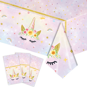 Ensemble d'assiettes en papier irisées licorne 60-80 pièces, vaisselle pour fête d'anniversaire, gobelets arc-en-ciel, serviettes, couverts, décorations - Product Image 3