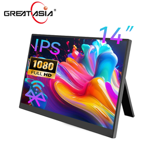 Moniteur portable sans fil 14 pouces Full HD 1080P avec batterie, interface audio Type-C pour ordinateur portable, téléphone, Switch, voyage, bureau, maison - Product Image 1