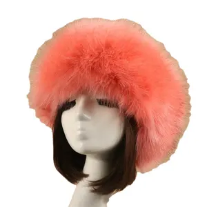 Women Fur Hat New Women's Winter Warm Soft Fluffy Faux Fur Hat Russian Beanies Ladies Ski Hats