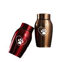 Urna moderna de acero inoxidable para mascotas, resistente al agua, para cenizas al aire libre, caja de ataúd para entierro, a prueba de humedad con sello para perros