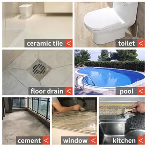 Lapisan poliuretana tahan air transparan, perekat kamar mandi tanpa pukulan dinding eksternal retak memblokir bahan tahan air
