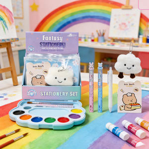 Ensemble de papeterie pour enfants de <span class=keywords><strong>dessin</strong></span> <span class=keywords><strong>animé</strong></span> de quatre pièces de vente chaude petit cadeau pour les étudiants commençant l'école comprend des porte-clés en peluche - Product Image 6