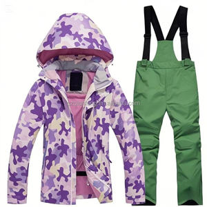 AQTQ Veste et pantalon <span class=keywords><strong>de</strong></span> ski chauds et imperméables Snowboard Outdoor Girls Boys Snow Wear Combinaisons <span class=keywords><strong>de</strong></span> ski <span class=keywords><strong>pour</strong></span> enfants - Product Image 4