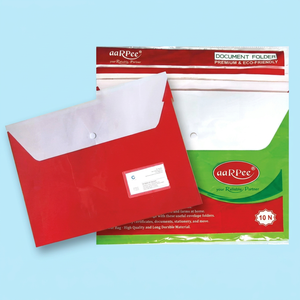 aaRpee Document <b>Folder</b> A4 Dual Pocket With Visiting <b>Card</b> Slot Red Green Paper - Product Image 1