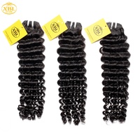 Extensiones de Cabello Humano Virgen Brasileño Ondulado Profundo, Trama de Cabello Rizado Profundo sin Procesar, Extensiones de Cabello Ondulado Profundo Natural