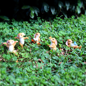 Set di 5 Statuette di Conigli in Resina, Collezione Miniature per Giardino Fatato, Sculture di Animali Anime per Bambini e Regali - Product Image 3