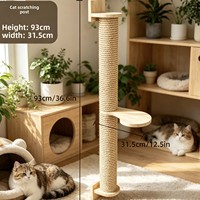 Guluu Échelle à corde compacte pour chat, à ventouses, en corde épaisse, pour espaces restreints, de sol au plafond, 130 cm