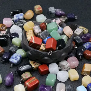 Natürliche Heilung 7 Chakra Rosenquarz Amethyst Kristall Tumbled Stone Edelstein Kristall Tumbling Stone Anhänger