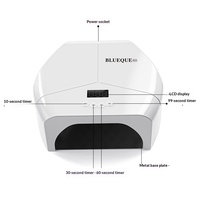 Lampe UV de séchage rapide pour vernis à ongles avec base en acier inoxydable réfléchissant et 72 perles LED, pour photothérapie (Modèle L8)