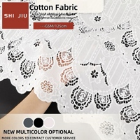 Tissu en dentelle florale respirant et hydrosoluble 100% coton pour vêtements ou robe hawaïenne, tissu en dentelle brodée