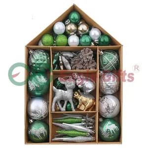 EAGLEGIFTE Tendencia Navidad 2024 Produkte neu für Navidad grün silbernes Tierdesign Weihnachtsball Weihnachtskugeln