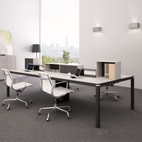 Table de centre d'appels convertible en bois, design moderne, prix usine, pour 4, 6, 8 ou 10 personnes, poste de travail en cubicle de bureau