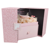 Boîte cadeau rose pour montre à double porte avec revêtement UV, doublure en éponge, papier gaufré, design double couche, fermeture magnétique réutilisable