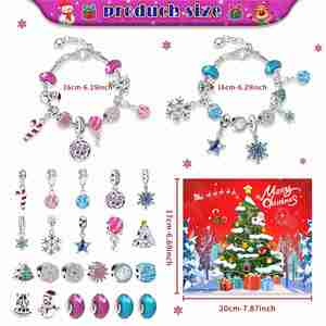 Wholesale DIY Jewelry Making Kit Bulk Beaded Bracelet Stainless Steel Charms Fashion Accessories Christmas <b>Blind</b> Box for Young - Product Image 3