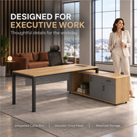 Poste de travail de bureau intégré avec armoire de rangement, pieds en métal, tiroir verrouillable, 1800 mm, 2000 mm, 2200 mm, mobilier de bureau