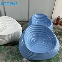 Fauteuil de salon moderne en fibre de verre à motif vague, chaise d'appoint spirale créative, canapé individuel Vortex pour décoration extérieure de jardin