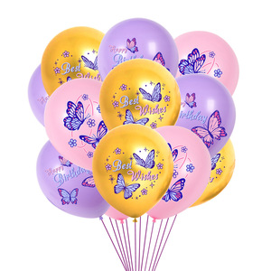 Striscione con Stampa di Farfalle, Topper per Torte e Cupcake, Palloncini Stampati per Decorazioni di Feste di <span class=keywords><strong>Compleanno</strong></span>, Matrimoni e Camere dei Bambini - Product Image 4