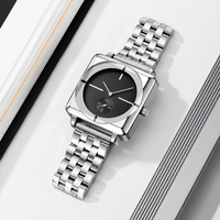 Montre de luxe Shikemei à bracelet en acier, cadran secondaire séparé, design à deux aiguilles, style décontracté et professionnel, étanche