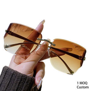 Nieuwe zonnebrillen met luipaardkop, frameloos, met geslepen randen, hoogwaardig metalen montuur, logo op maat, minimaal 1 stuk. - Product Image 1